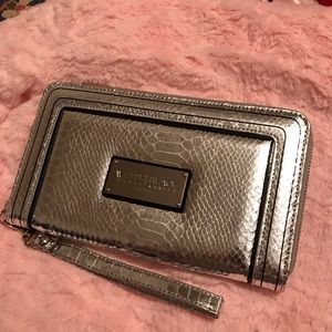 White House Black Market Silver Wristlet